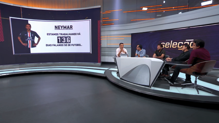 Seleção SporTV fez brincadeira com "falta de polêmicas" de Neymar - Reprodução/SporTV