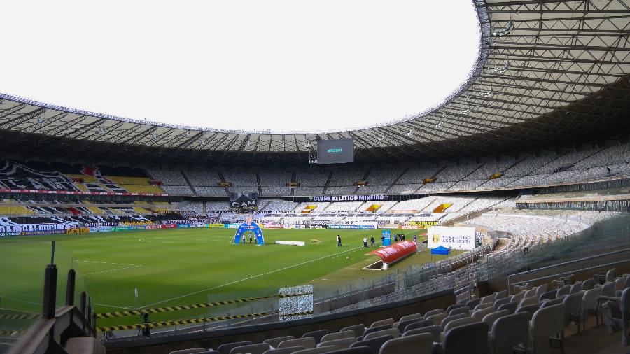 Estádio do Mineirão pronto para partida do Atlético-MG no Campeonato Brasileiro 2021 - Fernando Moreno/AGIF