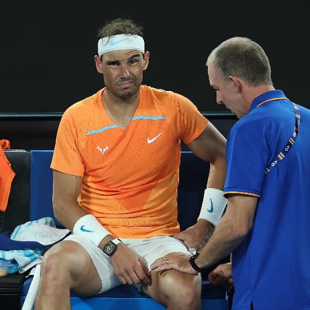 Rafael Nadal lesionado na segunda rodada do Australian Open de 2023 - Getty Images