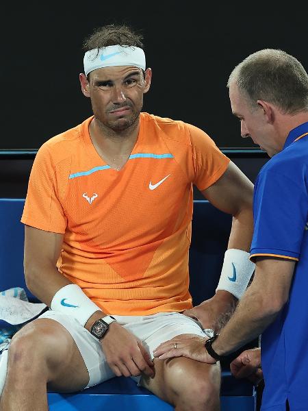 Rafael Nadal lesionado na segunda rodada do Australian Open de 2023 - Getty Images