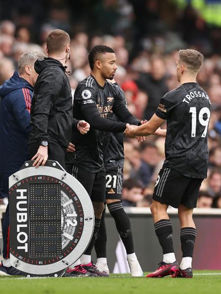 Gabriel Jesus, do Arsenal, em jogo contra o Fulham pelo Campeonato Inglês - Ryan Pierse/Getty Images