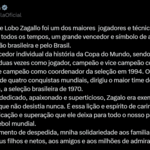 Post de Lula em homenagem à Zagallo, falecido neste sábado (6) - undefined