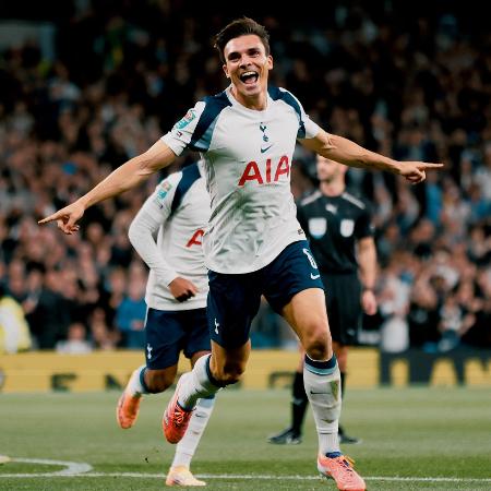 João Palhinha, do Tottenham, celebra gol contra o Doncaster Rovers, em duelo pela Copa da Liga Inglesa