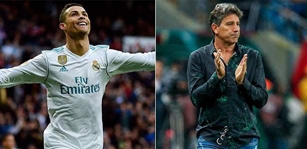 Cristiano Ronaldo e Renato Gaúcho travam duelo na final do Mundial de Clubes - Montagem