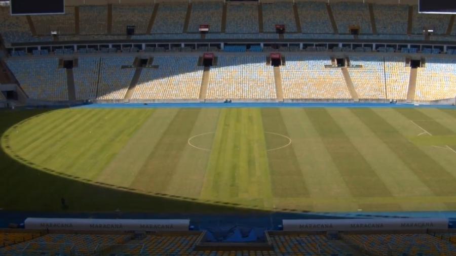 Maracanã recebe troca parcial do gramado para final da Copa América - Reprodução/Conmebol