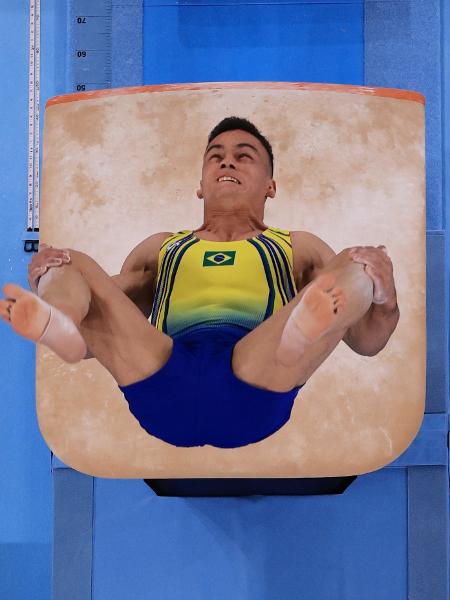 Caio Souza na final do salto nos Jogos Olímpicos Tóquio 2020