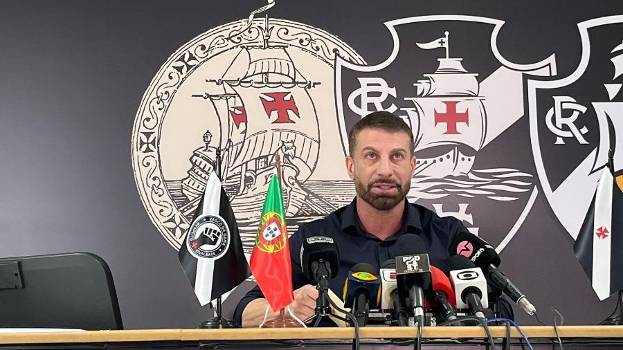 Pedrinho, presidente do Vasco, em coletiva após clube retomar controle da SAF