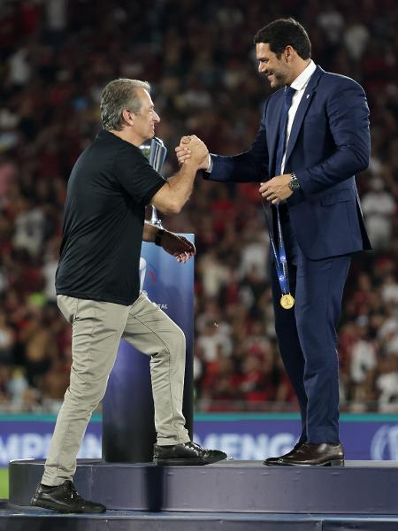 Bap, presidente do Flamengo, e Samir Xaud, presidente da CBF Bap, presidente do Flamengo, e Samir Xaud, presidente da CBF