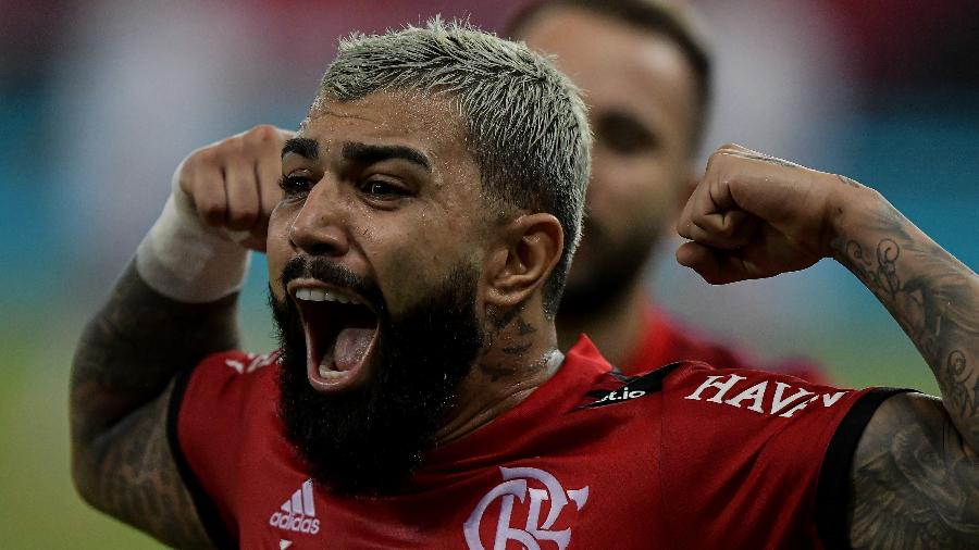Gabigol celebra gol marcado pelo Flamengo contra o Fluminense na final do Campeonato Carioca - Thiago Ribeiro/AGIF