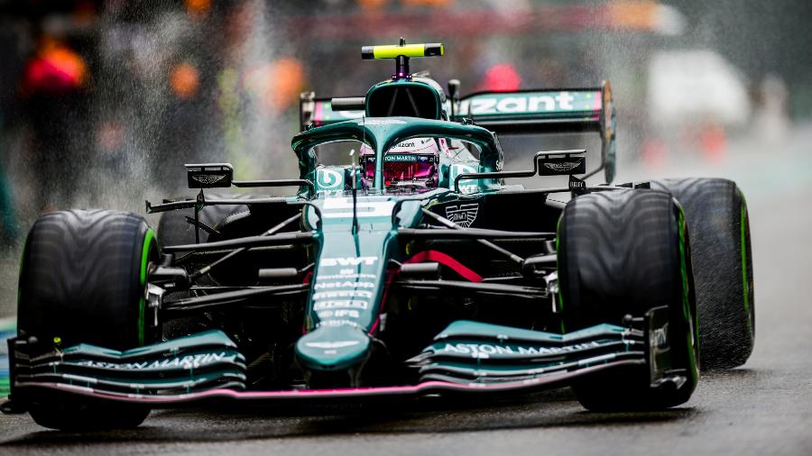 Sebastian Vettel durante o treino classificatório do GP da Bélgica - Peter Fox/Getty Images