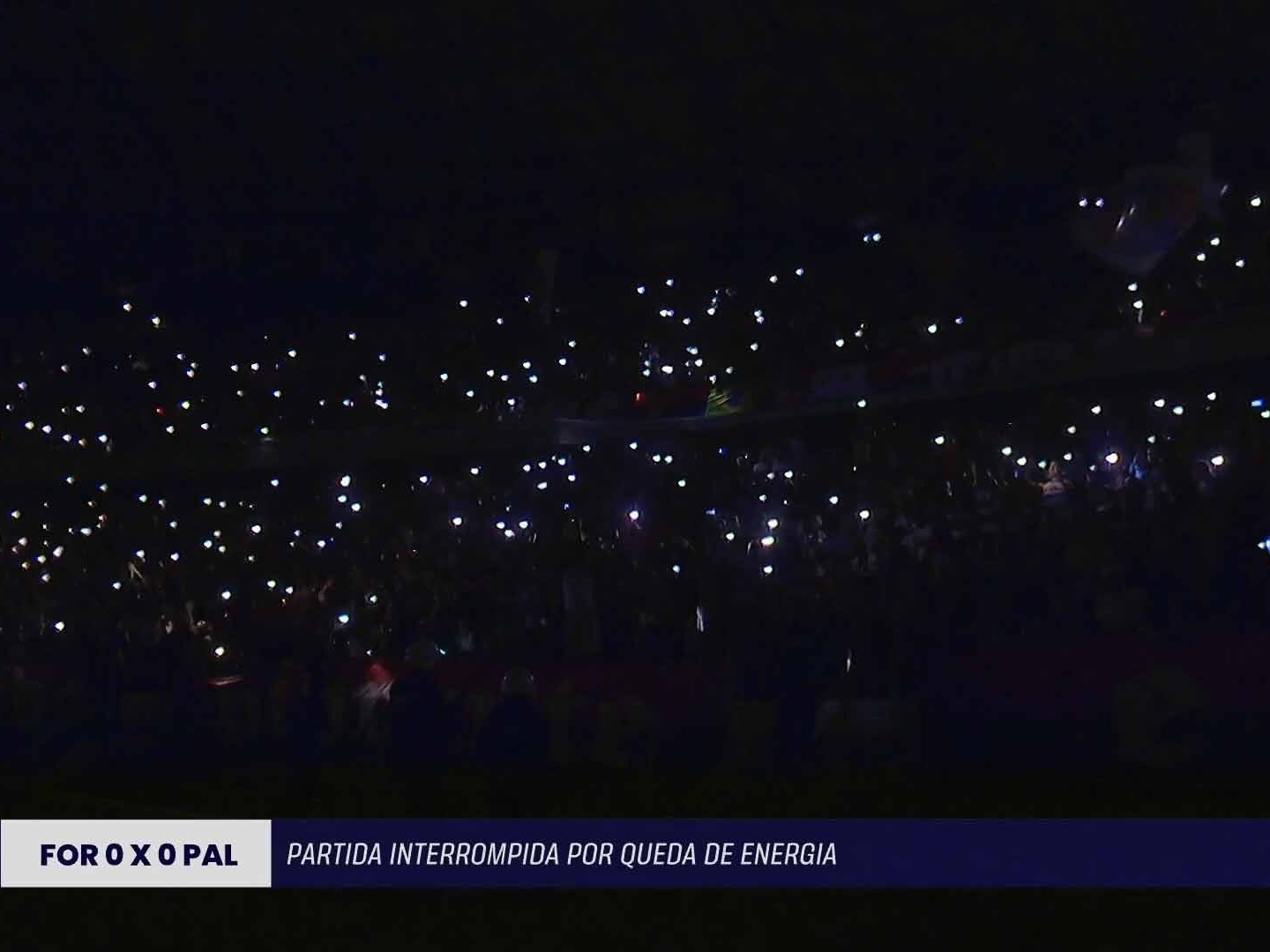 Após apagão, Fortaleza x Palmeiras é encerrado com empate e