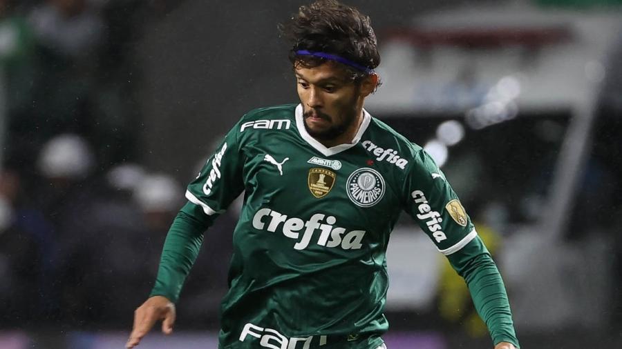 Gustavo Scarpa, do Palmeiras, em jogo contra o Atlético-MG - Cesar Greco/Palmeiras