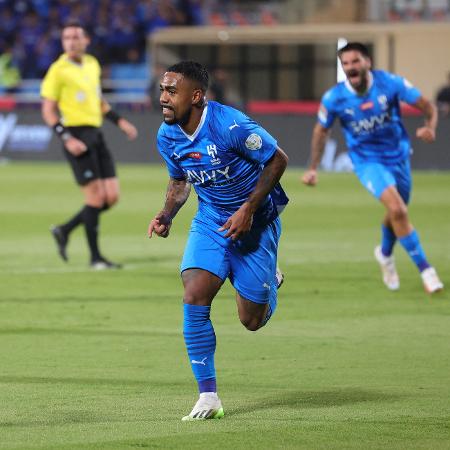 Malcom, do Al-Hilal, comemora gol diante do Al-Ettifaq