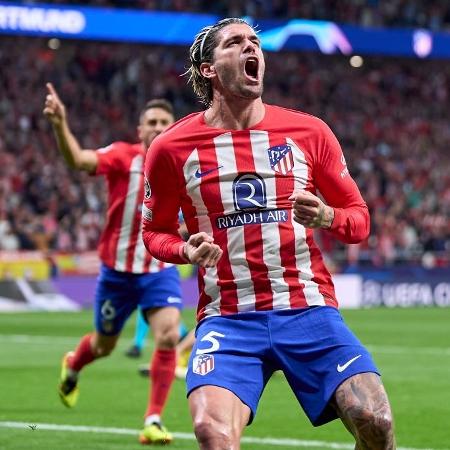 De Paul abre o placar para o Atlético de Madri nas quartas de final da Liga dos Campeões contra o Borussia - Quality Sport Images/Getty Images
