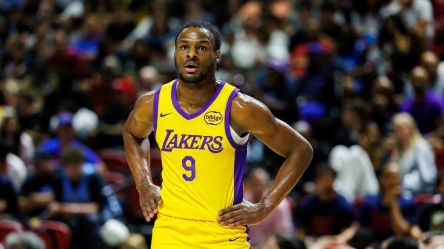 Bronny James, filho de LeBron, durante jogo da NBA Summer League