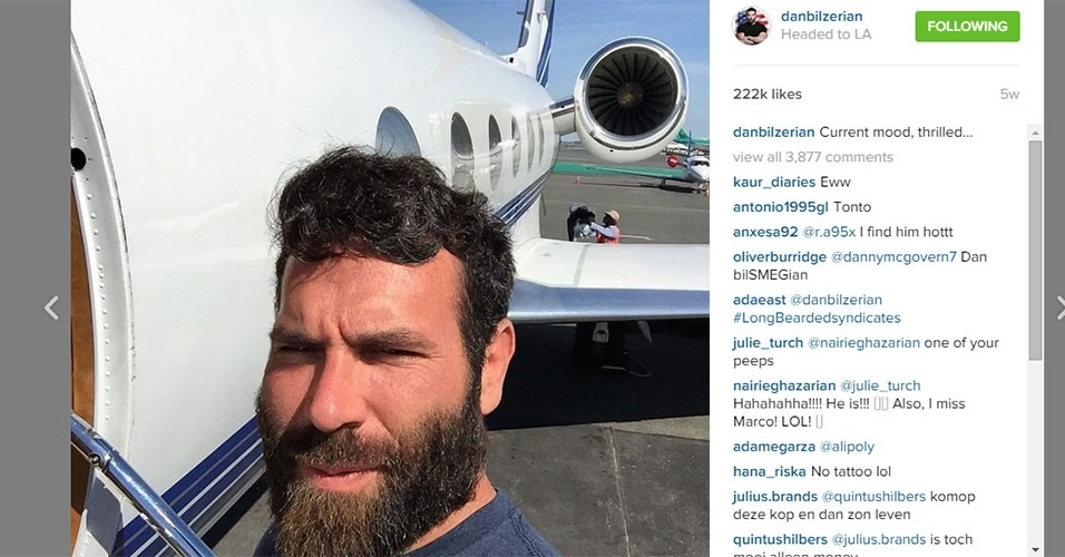 Jogador de pôquer Dan Bilzerian mostra seu jatinho - Reprodução/Instagram