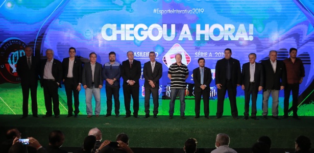 Presidentes de clubes que firmaram parceria com o Esporte Interativo - Divulgação Esporte Interativo