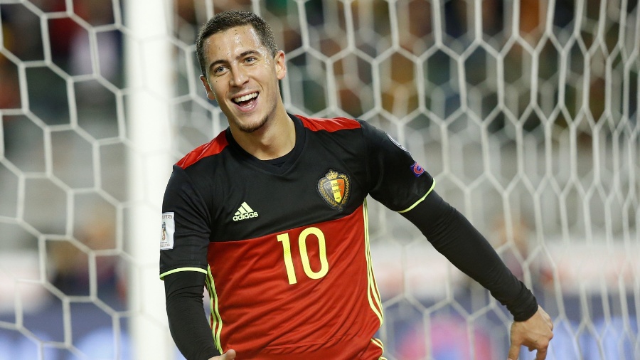 Eden Hazard comemora gol da Bélgica contra o Chipre - François Lenoir/Reuters