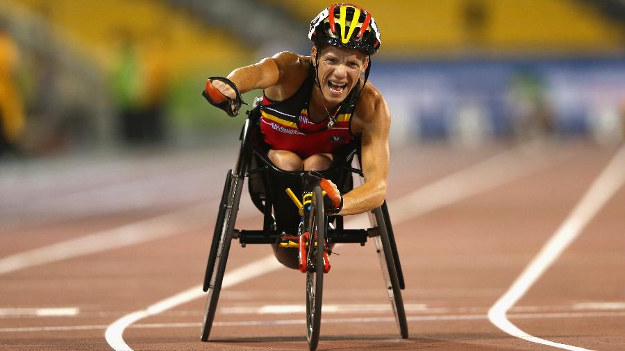 Marieke Vervoort comemora vitória no Mundial de Atletismo Paraolímpico de 2015, em Doha - Francois Nel/Getty Images
