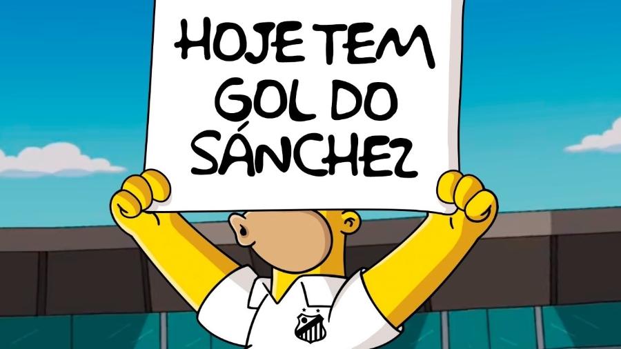 Santos zoa Gabigol com plaquinha após reencontro: "Hoje tem gol do Sánchez" - reprodução/Twitter/Santos FC