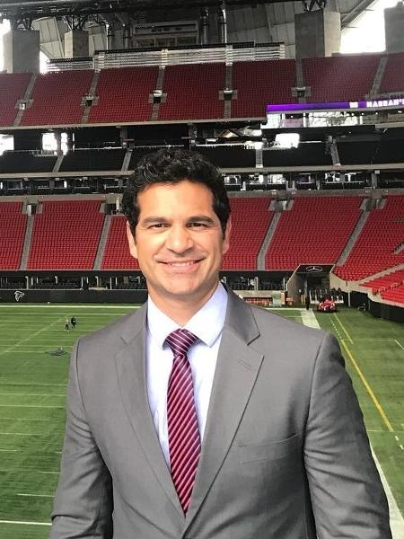 Paulo Antunes durante cobertura do Super Bowl - reprodução/Instagram