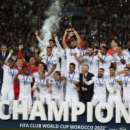 Real Madrid celebra título do Mundial de Clubes da Fifa, no Marrocos - Abu Adem Muhammed/Anadolu Agency via Getty Images