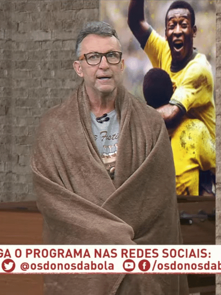 Neto apresenta programa com cobertor - Reprodução/Os Donos da Bola