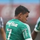 Dudu disputa a bola em partida do Palmeiras contra o Libertad - Cesar Greco/Ag Palmeiras