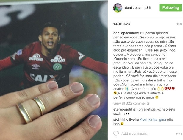 Danilo morreu no acidente aéreo em Medellin - Reprodução/Instagram