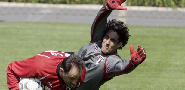 Roger e Rogério Ceni treinando no São Paulo - Santos, Fernando/TBA - Santos, Fernando/TBA