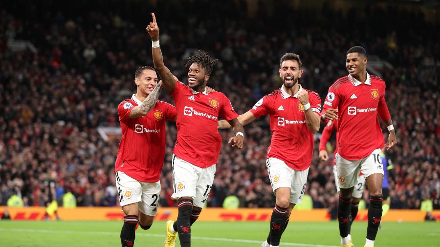 Fred comemora gol do Manchester United sobre o Tottenham, pelo Campeonato Inglês - Alex Pantling/Getty Images