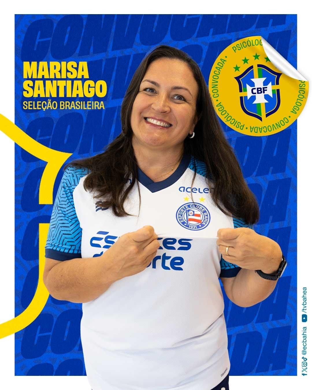 Psicóloga do Bahia, Marisa Santiago fará parte da delegação da seleção brasileira na Copa América