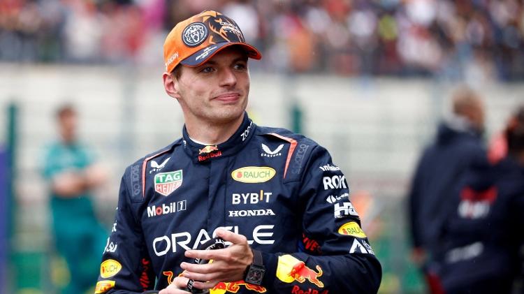 Max Verstappen, da Red Bull, durante o treino para o GP da Bélgica