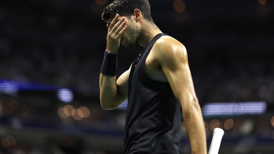 Carlos Alcaraz na segunda rodada do US Open de 2024 - Luke Hales/Getty Images