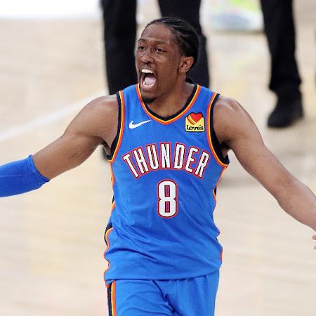 Jalen Williams, do Oklahoma City Thunder, comemora em confronto contra o Indiana Pacers, pela NBA Jalen Williams, do Oklahoma City Thunder, comemora em confronto contra o Indiana Pacers, pela NBA