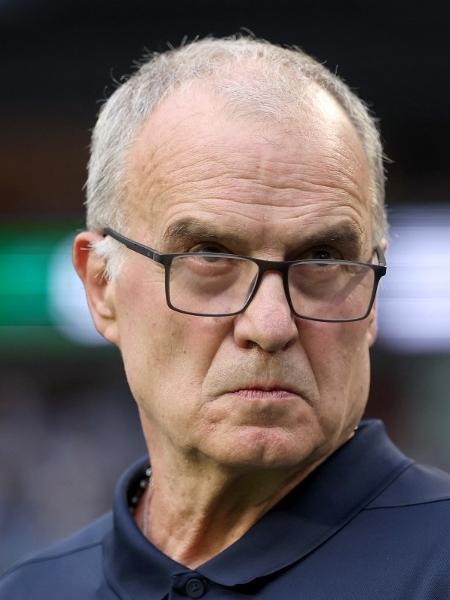 Marcelo Bielsa, técnico do Uruguai, durante jogo da Copa do Mundo