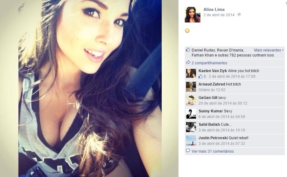 Aline Lima, modelo brasileira que deu o fora em Cristiano Ronaldo - Reprodução/Facebook