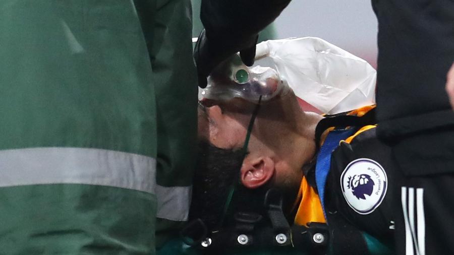 Após o choque com David Luiz, Raúl Jiménez passou por cirurgia - Catherine Ivill/REUTERS