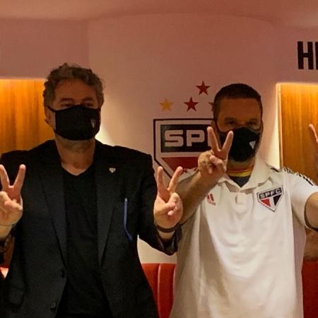 Julio Casares (à esquerda) e Olten Ayres Abreu Júnior (à direita) foram eleitos no São Paulo - Divulgação