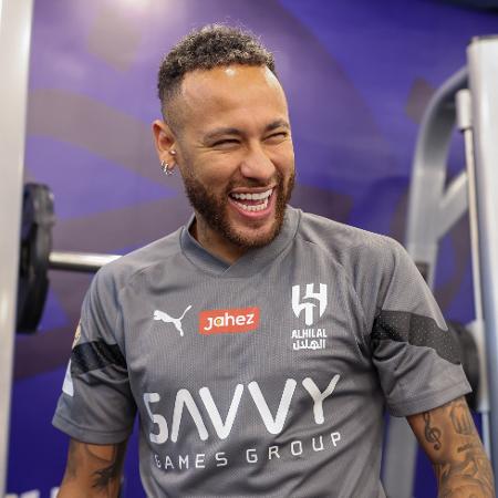 Neymar em seu primeiro treino no Al-Hilal