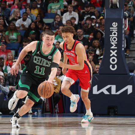 Boston Celtics em jogo contra o New Orleans Pelicans pela NBA