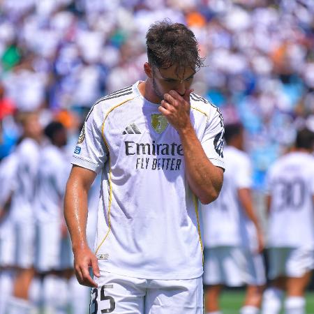 Asencio, do Real Madrid, em jogo contra o Pachuca pelo Mundial de Clubes - Oscar Fuentes/Jam Media/Getty Images