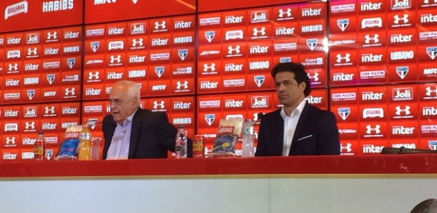 O presidente do São Paulo, Leco, e o ex-jogador e hoje executivo de futebol do clube, Raí