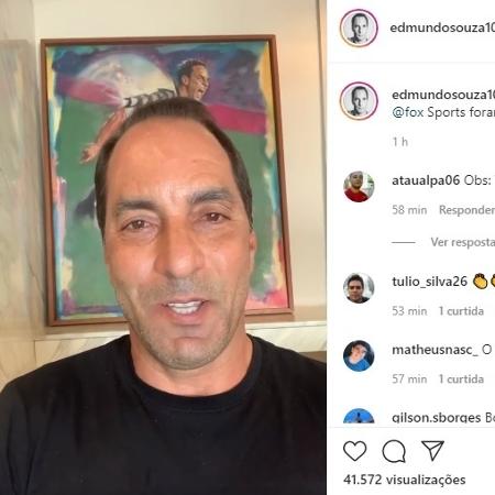 Edmundo se despede do Foz Sports emocionado - Reprodução/Instagram