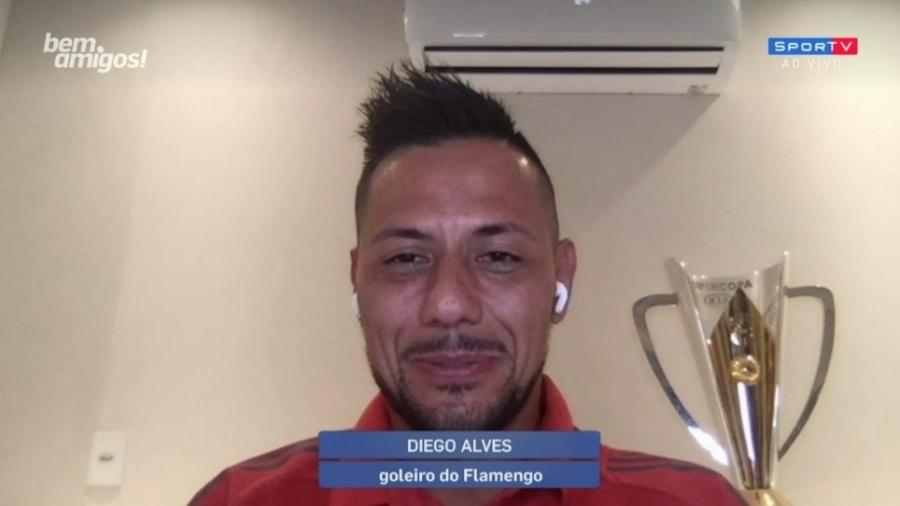 Diego Alves, do Flamengo, explica "confusão" em pênalti de Danilo, do Palmeiras - Reprodução/SporTV