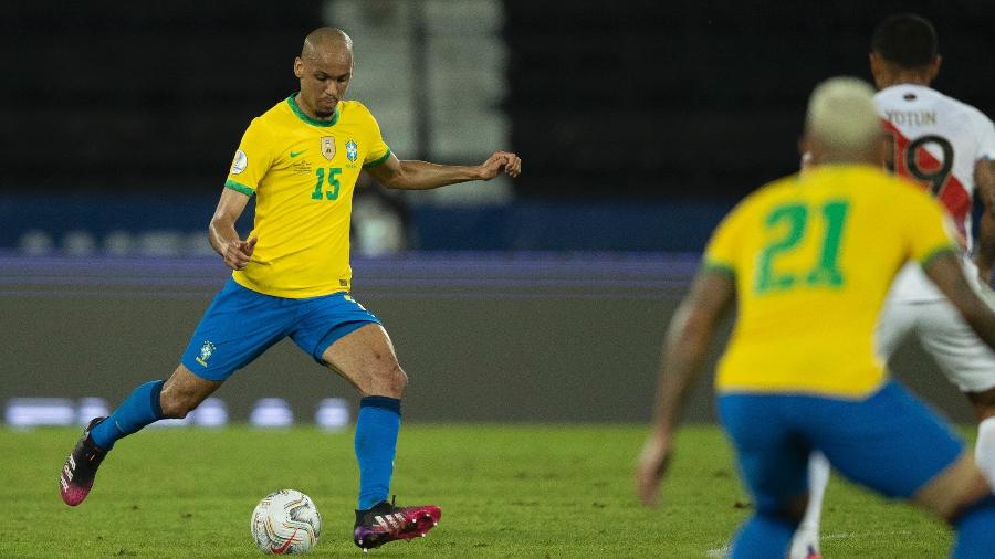 Fabinho, durante jogo da seleção brasileira - Lucas Figueiredo/CBF