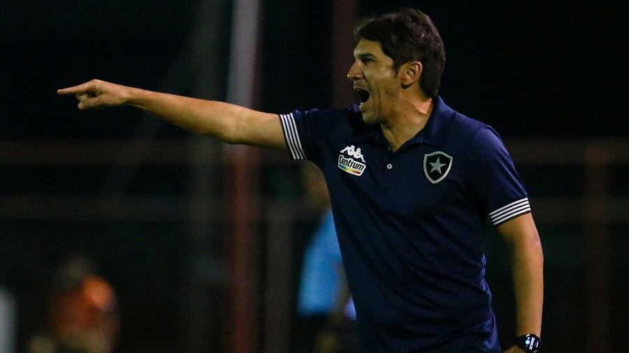 Lucio Flávio, técnico interino do Botafogo, durante jogo com a Portuguesa-RJ - Vitor Silva / Botafogo