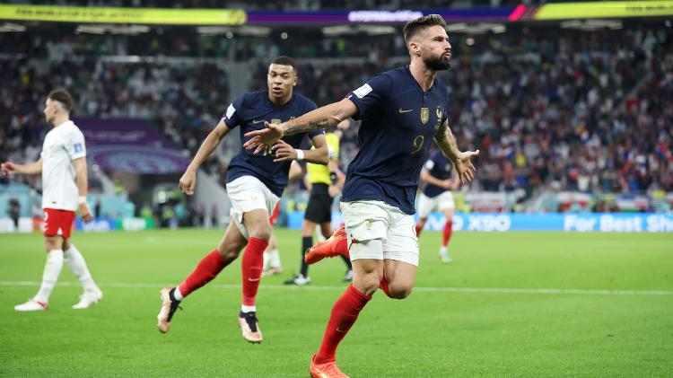 Olivier Giroud opened the scoring for France against Poland, in a match valid for the round of 16 of the Qatar Cup - Alex Grimm/Getty Images - Alex Grimm/Getty Images