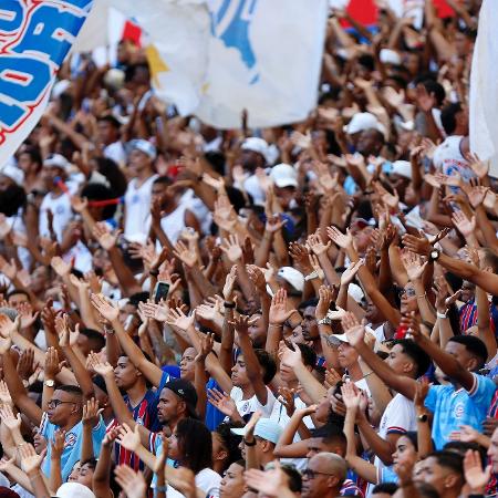 Torcedores do Bahia cantam e fazem festa na Arena Fonte Nova - Felipe Oliveira / EC Bahia