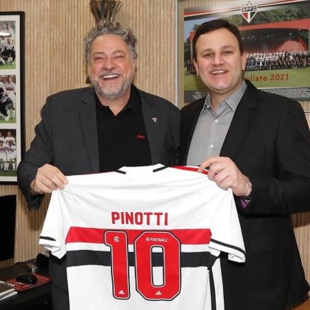 Julio Casares, presidente do São Paulo, e Vinicius Pinotti, novo consultor do clube - Reprodução/Instagram